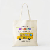 Leraar Bedankt Aangepaste naam | Cute Animals Bus Tote Bag (Voorkant)