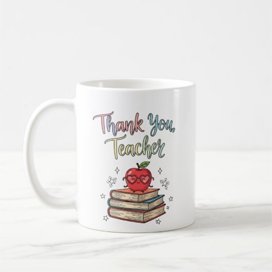 Leraar bedankt Boeken & Apple Mok (Links)
