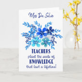 Leraar bedankt je kennis over planten appelzaad kaart (Gele Bloem)