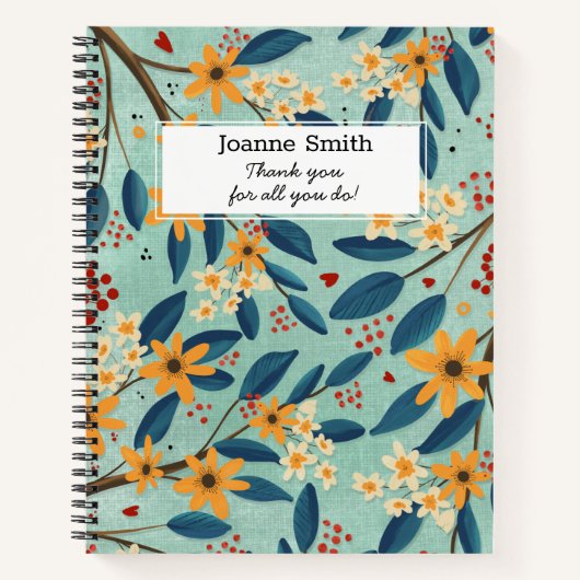 Leraar bedankt je voor alles. notitieboek (Voorkant)