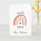 Leraar Bedankt Leer Liefde Inspireren Kaart (Gele Bloem)