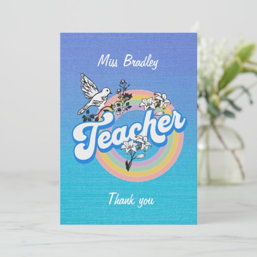 Leraar bedankt met liefde en respect (Staand voorkant)
