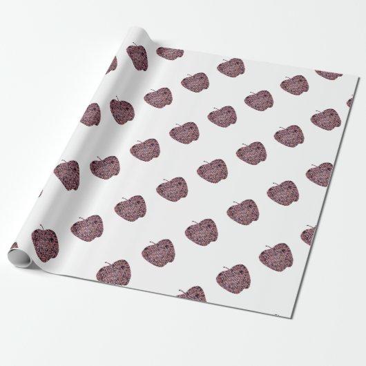 Leraar Bedankt Mosaic Red Apple-waardering Cadeaupapier (Uitgerold)