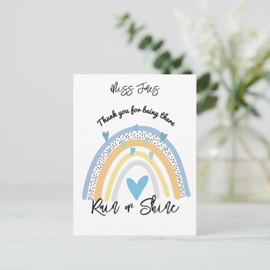 leraar bedankt regenboogklasse cadeautje pensioen briefkaart (Staand voorkant)