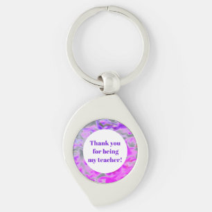 Leraar Bedankt Roze Paarse Tie-Dye Waardering Sleutelhanger