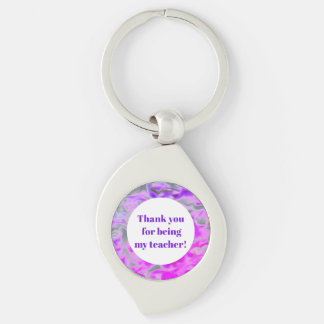 Leraar Bedankt Roze Paarse Tie-Dye Waardering Sleutelhanger