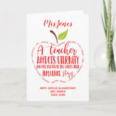 leraar bedankt voor je pensioen , woordje appel kaart (Voorkant)