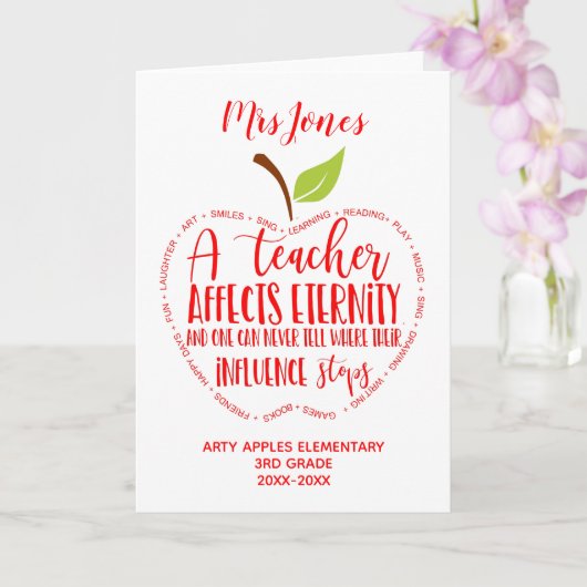 leraar bedankt voor je pensioen , woordje appel kaart (Orchidee)