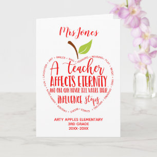 leraar bedankt voor je pensioen , woordje appel kaart