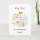 leraar bedankt voor je pensioen , woordje appel kaart (Voorkant)