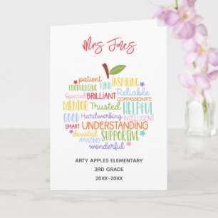 leraar bedankt voor je pensioen , woordje appel kaart