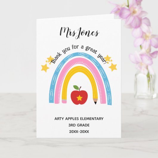 leraar bedankt voor je pensioen , woordje appel kaart (Orchidee)