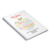 leraar bedankt voor je pensioen , woordje appel notitieboek (Rechterzijde)