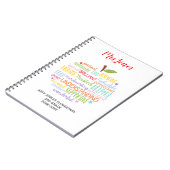 leraar bedankt voor je pensioen , woordje appel notitieboek (Linkerzijde)