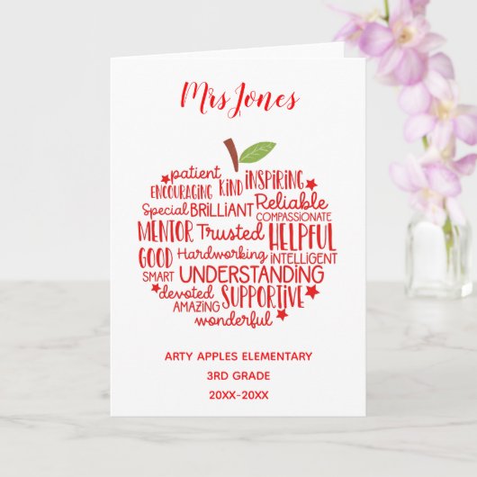 leraar bedankt voor je pensioen , woordje kaart (Orchidee)