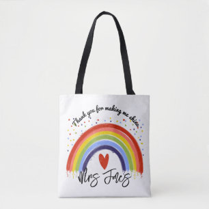 leraar bedankt voor mijn pensioen voor regenboog tote bag