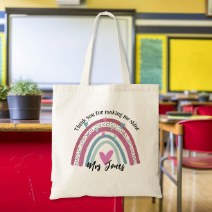 leraar bedankt voor mijn pensioen voor regenboog tote bag