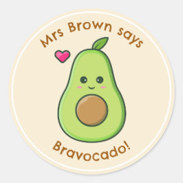 Leraar Belonende Stickers Gepersonaliseerd Avocado