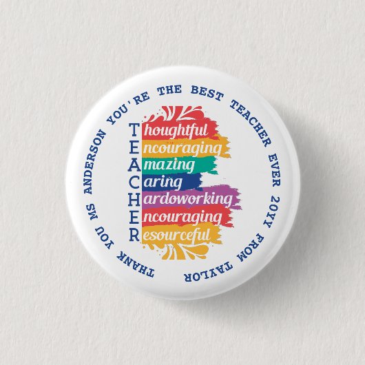 Leraar - BEST Quotes Ronde Button 3,2 Cm (Voorkant)