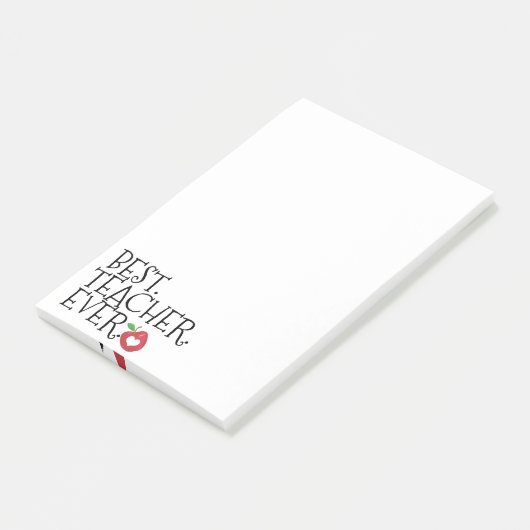 Leraar beste gezegden van het rode appelhart post-it® notes (Schuin)