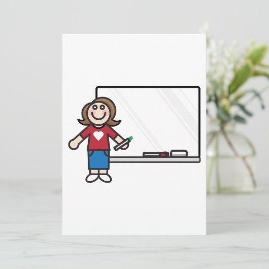 Leraar bij klaslokaal met whiteboard kaart (Staand voorkant)