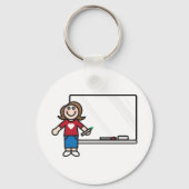 Leraar bij klaslokaal met whiteboard sleutelhanger (Voorkant)