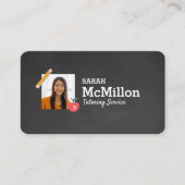 Leraar bijles zwart krijtbord foto visitekaartje (Voorkant)