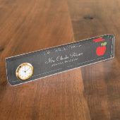 Leraar Blackboard en Red Apple Naambordje (Zijkant)