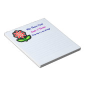 Leraar Blauw Notitieblok met Rode Bloem (Schuin)