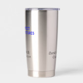 Leraar, Blauwe & Zwarte Tekst, 20oz RVS Geïsoleerde Drinkbeker (Links)