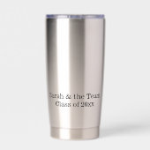 Leraar, Blauwe & Zwarte Tekst, 20oz RVS Geïsoleerde Drinkbeker (Achterkant)