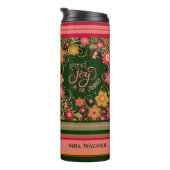 Leraar Bloem Streep Joy Journey Quote Thermosbeker (Geroteerd rechts)