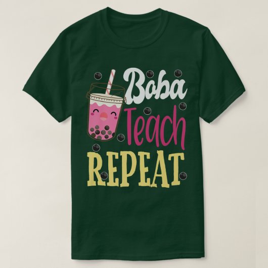 Leraar Boba Bubble Tea Back to School First Day F T-shirt (Design voorkant)