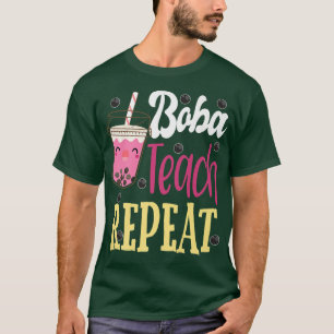 Leraar Boba Bubble Tea Back to School First Day F T-shirt
