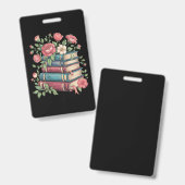 Leraar Boekenliefhebber Terug naar School Wildflow Badge (Voor- en achterkant)