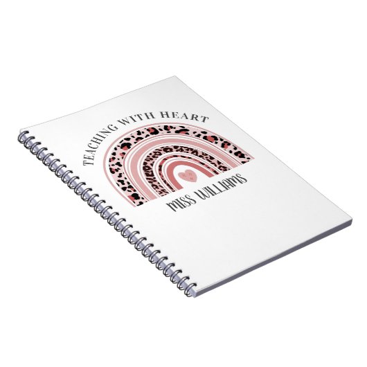 Leraar Boho Rainbow Teaching Met Hart Notitieboek (Rechterzijde)