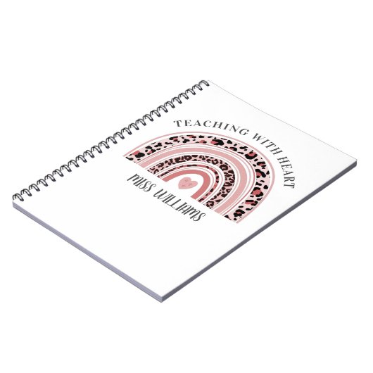 Leraar Boho Rainbow Teaching Met Hart Notitieboek (Linkerzijde)
