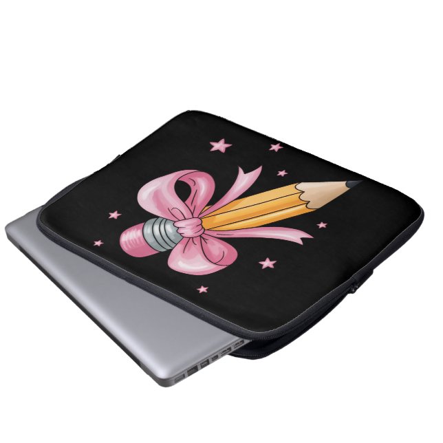 Leraar Boog Potlood Lesgeven Levenswaardering Gesc Laptop Sleeve (Voorkant onderkant)