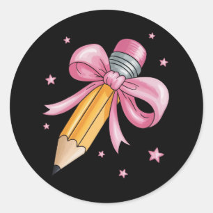 Leraar Boog Potlood Onderwijs Leven Waardering Ges Ronde Sticker