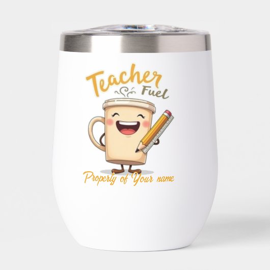 Leraar brandstof grappige koffie cup ontwerp (Voorkant)