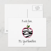 Leraar Briefkaart - Zebra Print Apple (Voorkant / Achterkant)