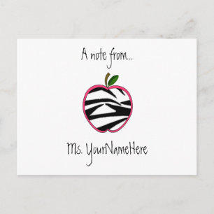 Leraar Briefkaart - Zebra Print Apple