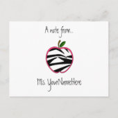 Leraar Briefkaart - Zebra Print Apple (Voorkant)
