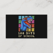 Leraar brullen Student 100e dag Dinosaurus 100 dag Visitekaartje (Achterkant)