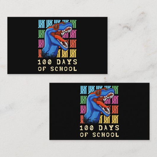 Leraar brullen Student 100e dag Dinosaurus 100 dag Visitekaartje (Voorkant / Achterkant)