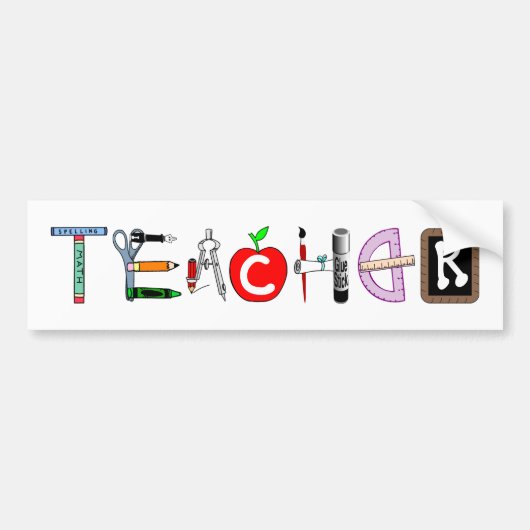 leraar bumpersticker (Voorkant)