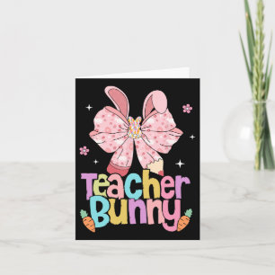 Leraar Bunny Bow Pencil Paasdagen Opstanding Kaart