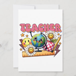 Leraar Cadeau Bloemige Leraar Kaart