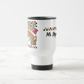 Leraar cadeau groovy boho regenboog dambord reisbeker (Center)