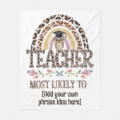 🎓 Leraar cadeau-ideeën: waarschijnlijk aangepaste Fleece Deken (Voorkant)